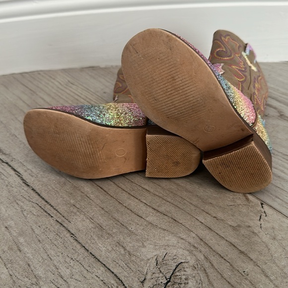 Girls Glittery Rainbow Cowboy Boots - Picture 4 of 4